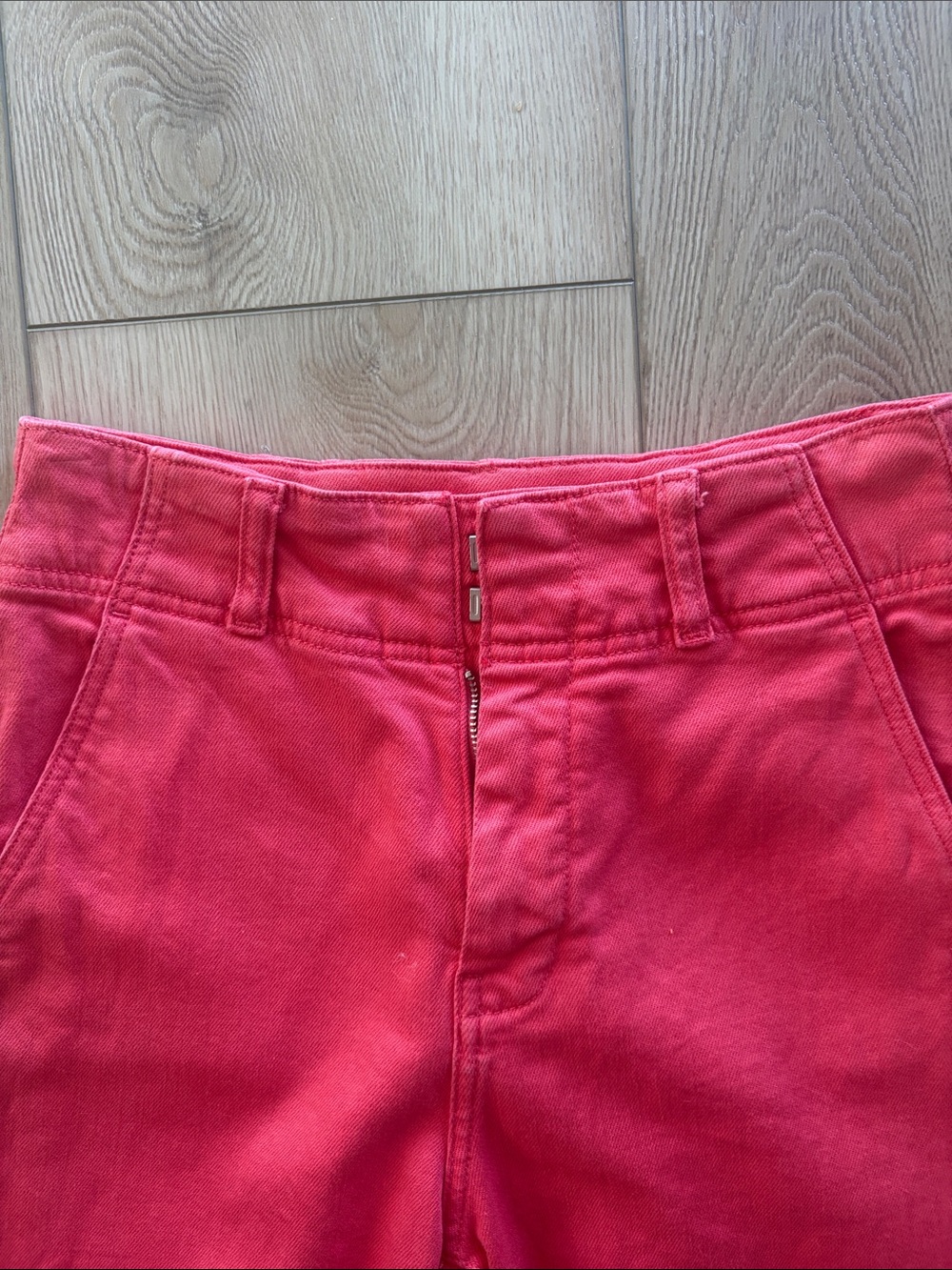 Pilcro Coral Pink/Red Midrise Straight-Leg Jeans - Picture 2 of 5